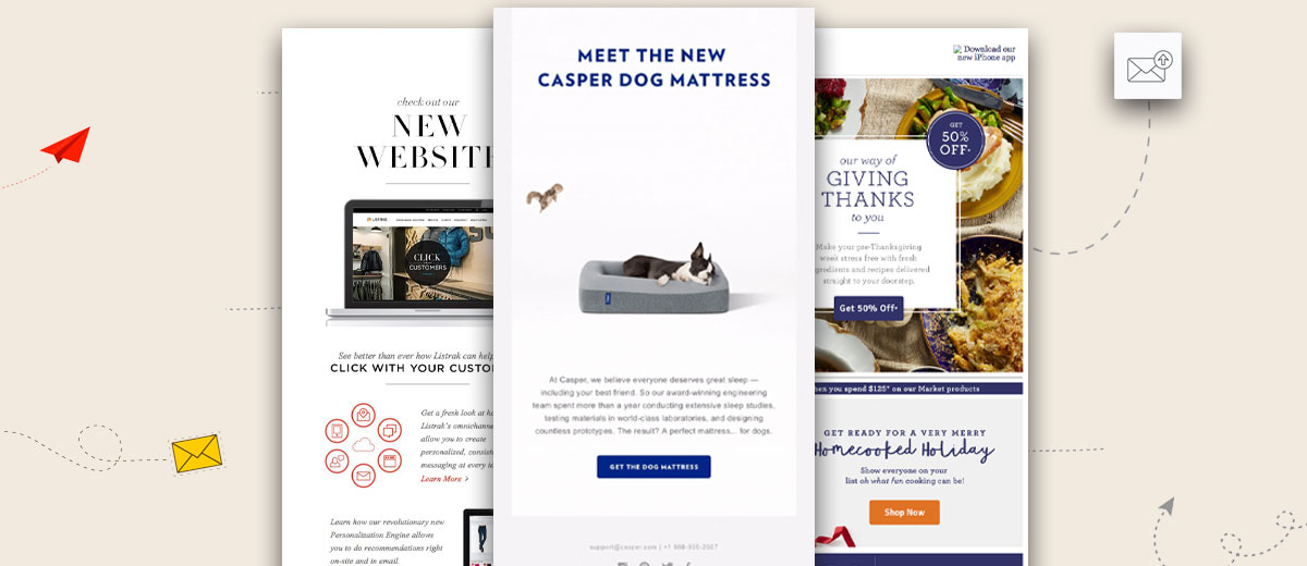 image of samples of email newsletters